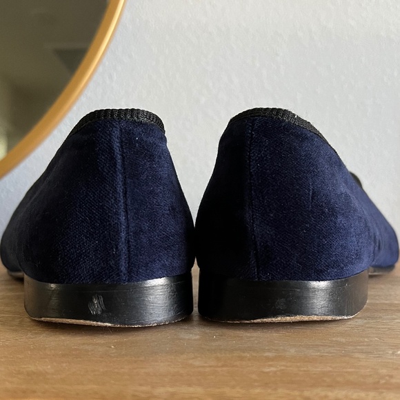 New & Lingwood Navy Skull & Crossbones Prince Albert Velvet Slippers - Picture 4 of 7